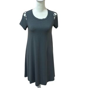 Lulus t-shirt dress. Gray. Size XS. Short sleeve with cut-out sleeve detail.